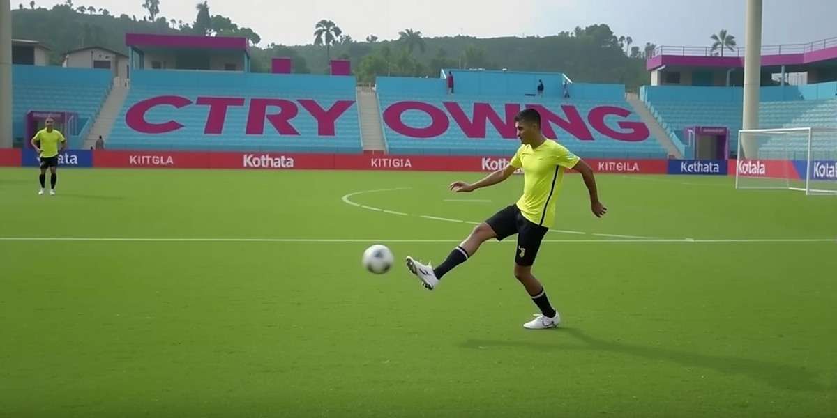 Kolkata Kickers free kick tutorial showing player taking a shot with Kolkata Kickers watermark