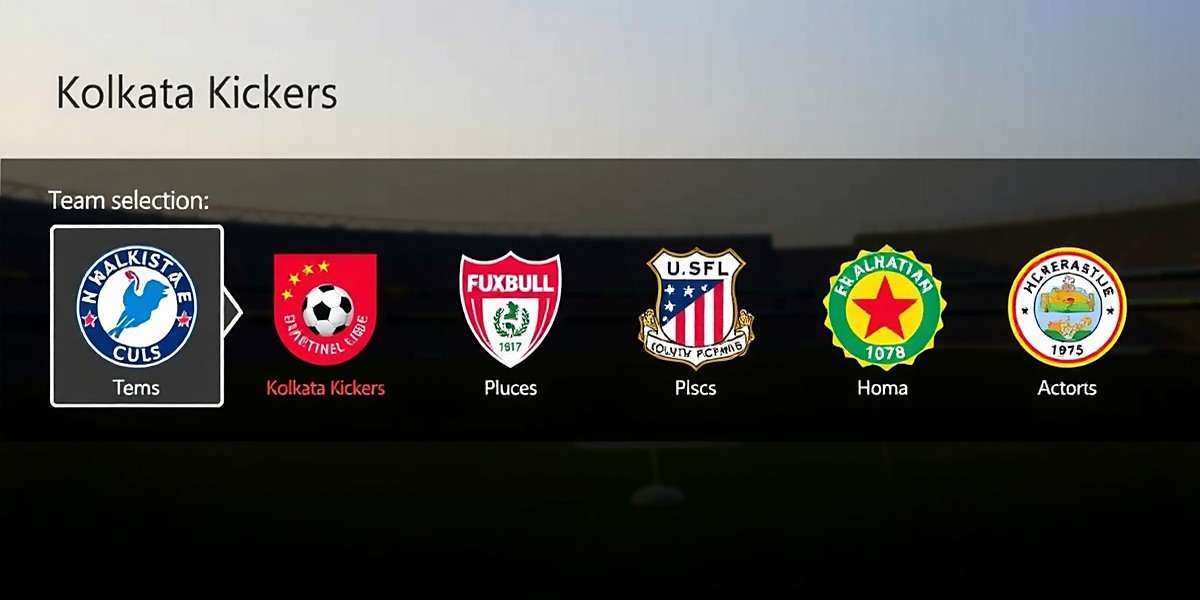 Kolkata Kickers team selection screen featuring local clubs with Kolkata Kickers watermark